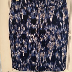 NWT ANN TAYLOR multicolor skirt size 8 + Amicale 100% CASHMERE block color top